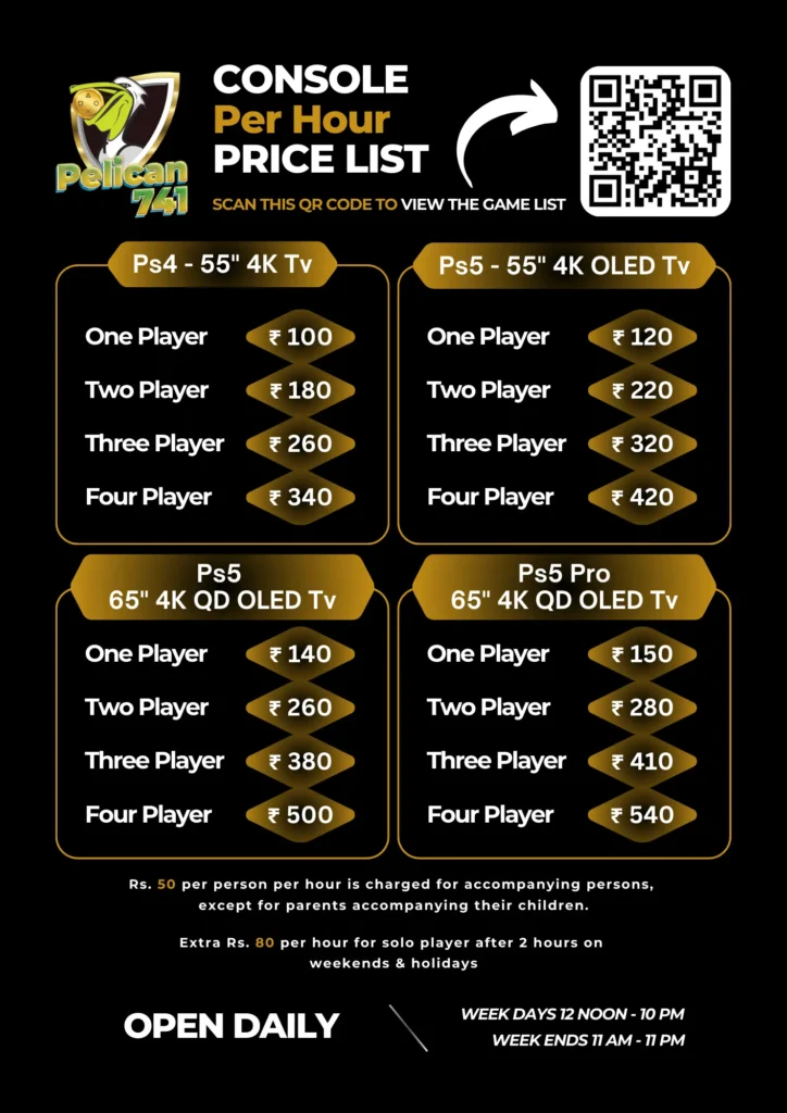 Pelican741 Gaming Cafe New Price List