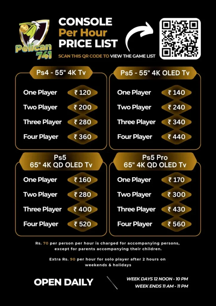 Pelican741 Gaming Cafe New Price List